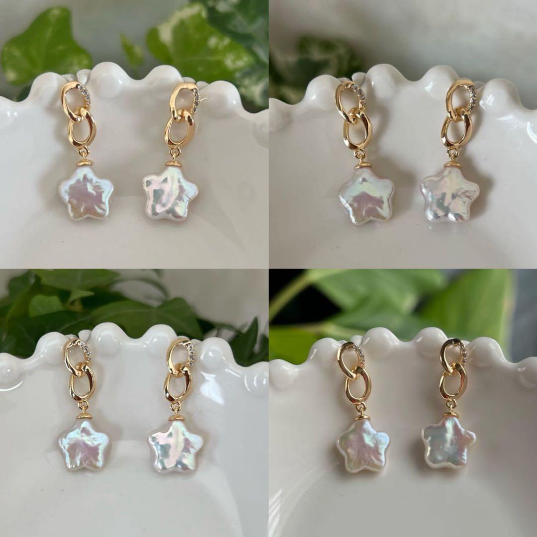 レーガ様 リクエスト 6点 まとめ商品　淡水ピアス　バロックパールピアス