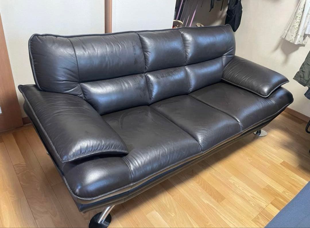 専用　【実使用1年程度】ニトリ 3人掛けソファ (ロゾ KD BE ブラック)