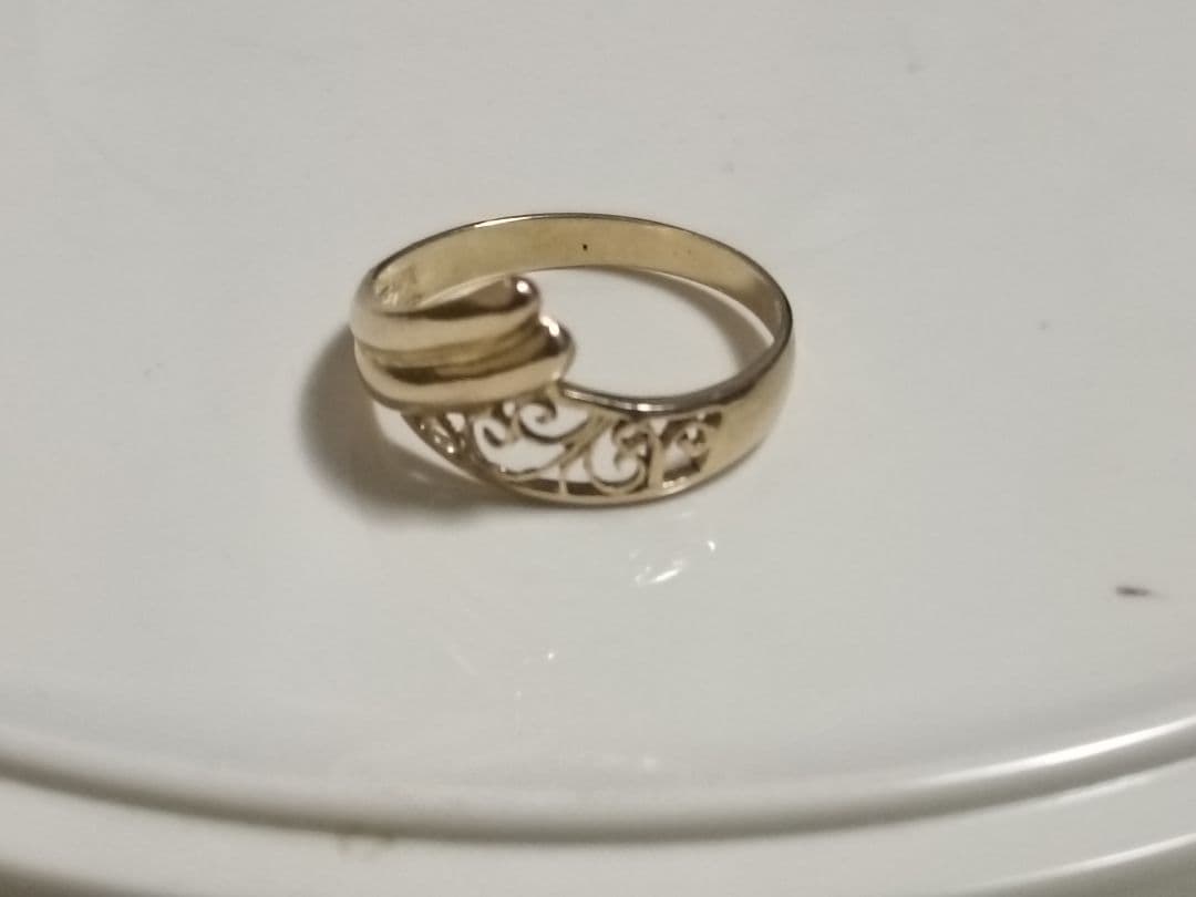 K18 唐草 透かし デザインリング 約2.2g 指輪 ゴールド 18金