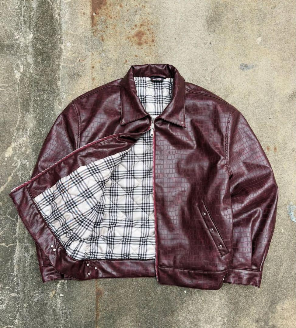 即完品　BELVET Croc-Embossed Leather Jacket