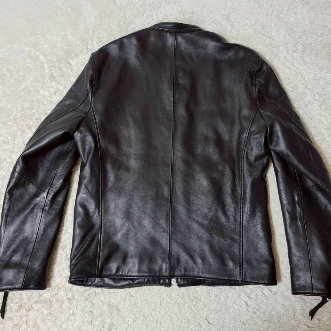 美品✨　ナノユニバース シングルライダース ラムレザージャケット XL 黒 羊革