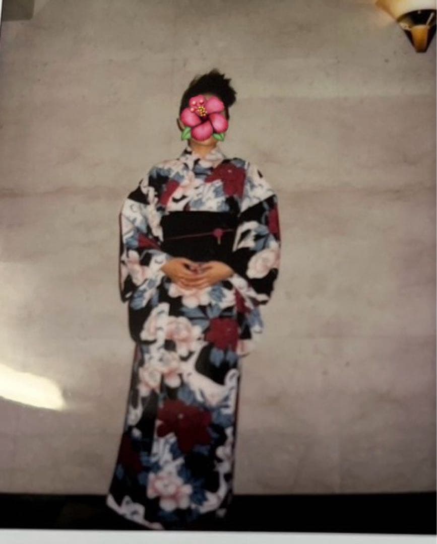 撫松庵　浴衣　帯セット　孔雀　牡丹