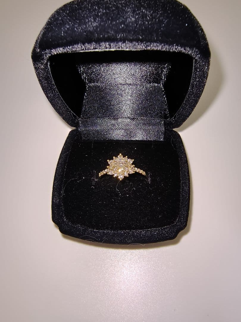 k18 YG ダイヤモンドフラワーリング