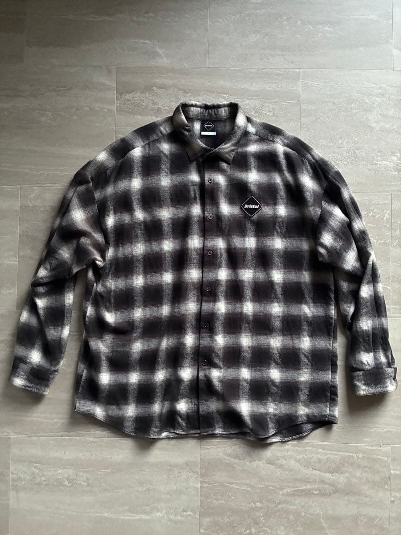 Bristol 長袖シャツ ブラックチェック　L 美品