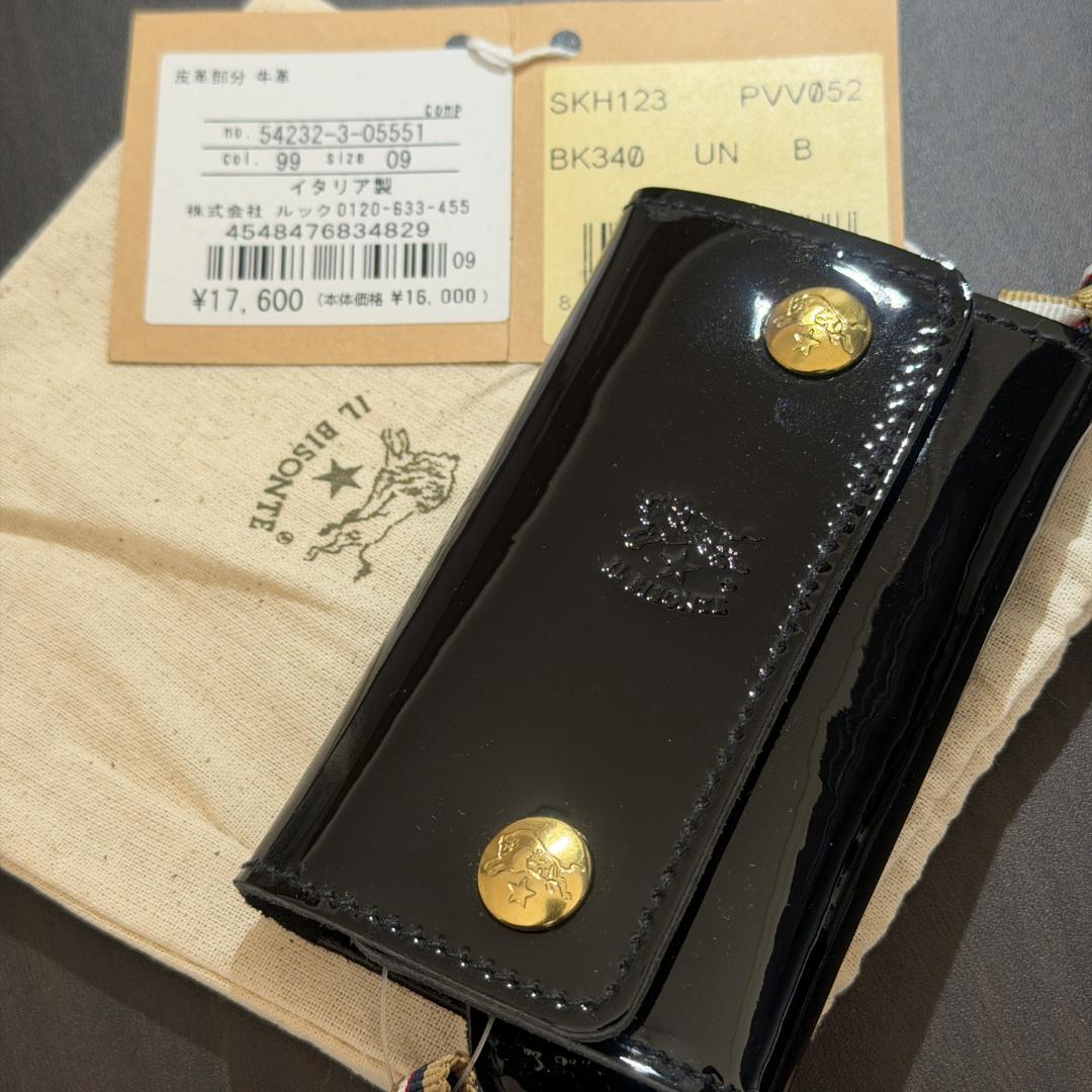【新品未使用】イルビゾンテ キーケース ブラック 黒 エナメル