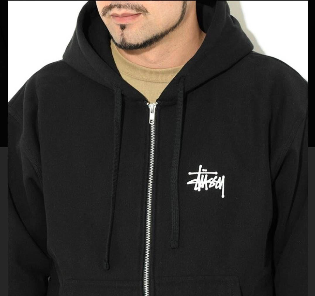 ステューシー BASIC STUSSY ZIP HOODIE♪ジップパーカー M