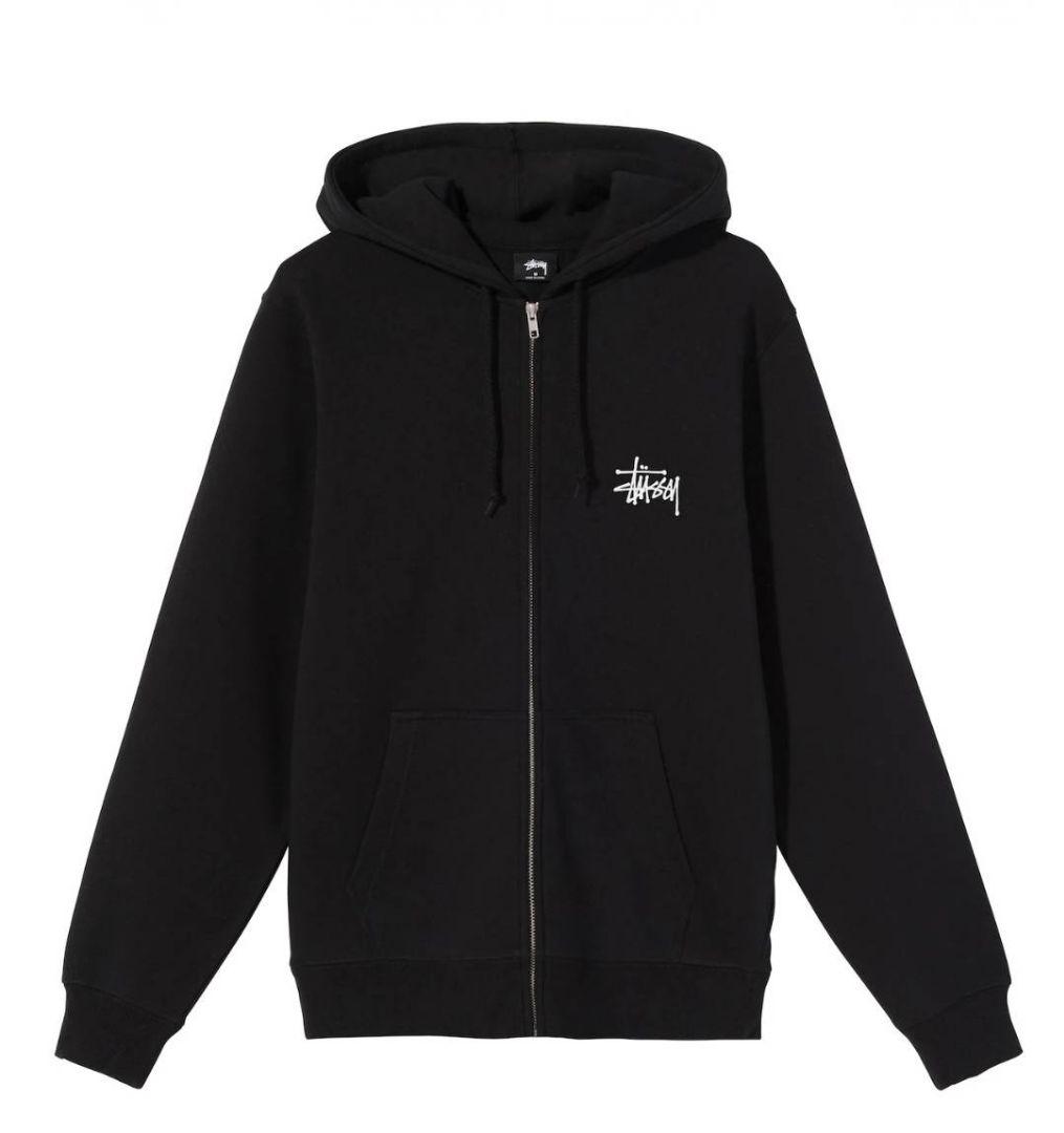 ステューシー BASIC STUSSY ZIP HOODIE♪ジップパーカー M