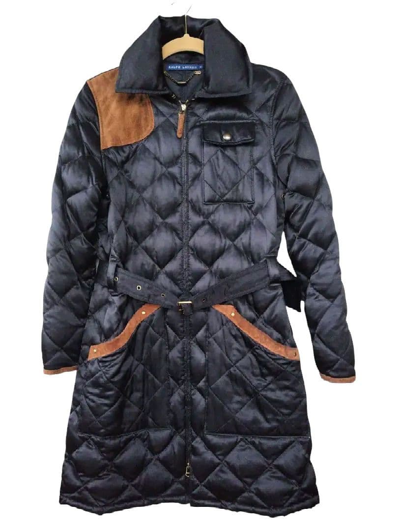 PALPH LAURENブラック ダウンフェザーコート ジャケット レディース