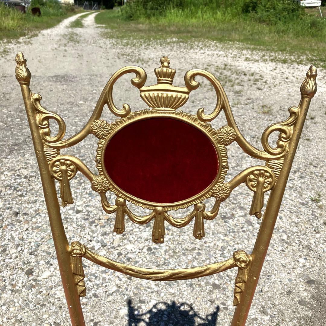 アンティーク クイーンの椅子 金の椅子 シンプル インテリア 装飾 希少