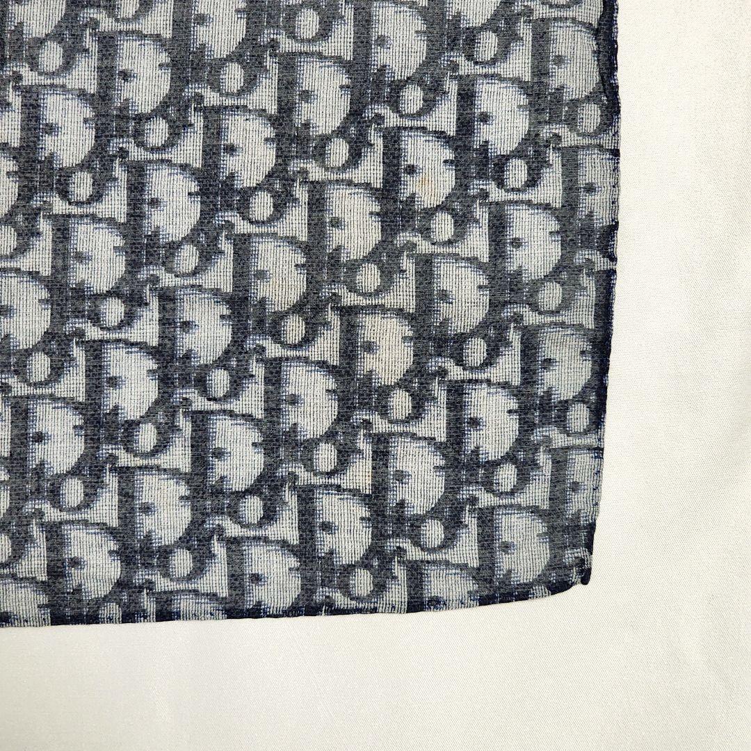 ★Dior★ ハンカチ 総柄 トロッター オブリーク 綿100％ ネイビー