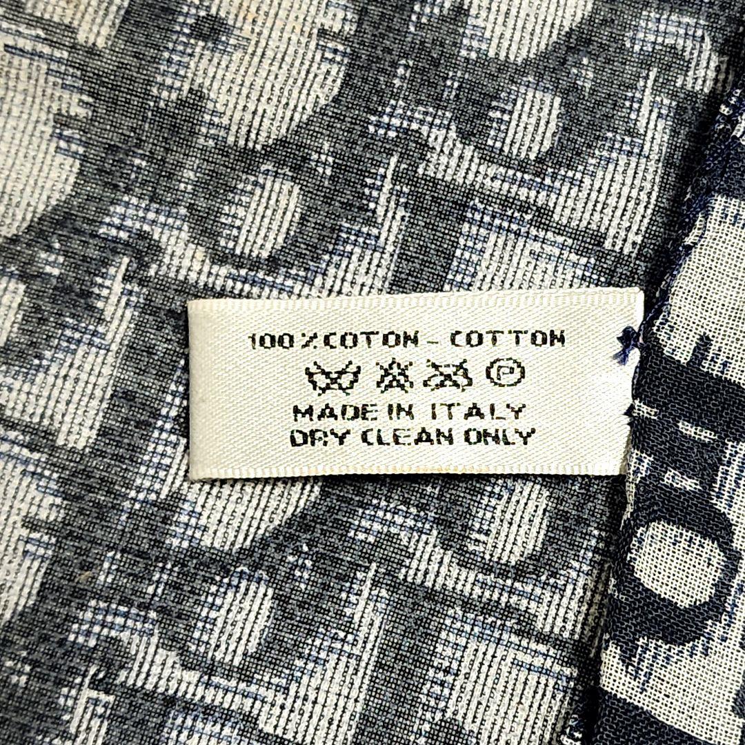 ★Dior★ ハンカチ 総柄 トロッター オブリーク 綿100％ ネイビー