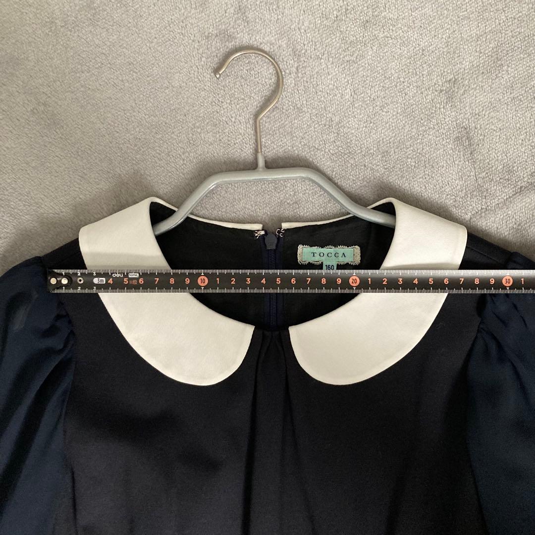 【美品】TOCCA　ネイビー リボンフォーマルワンピース 160