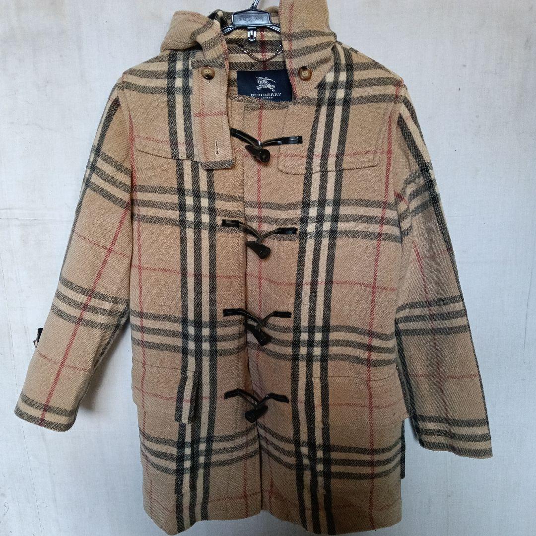 バーバリーロンドン ノバチェック柄 ウールダッフルコート レディース Lサイズ