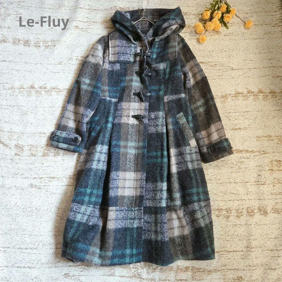 Haru◆Le-Fluy/アコーレ　◆良品◆ウールダッフルコートチェック柄