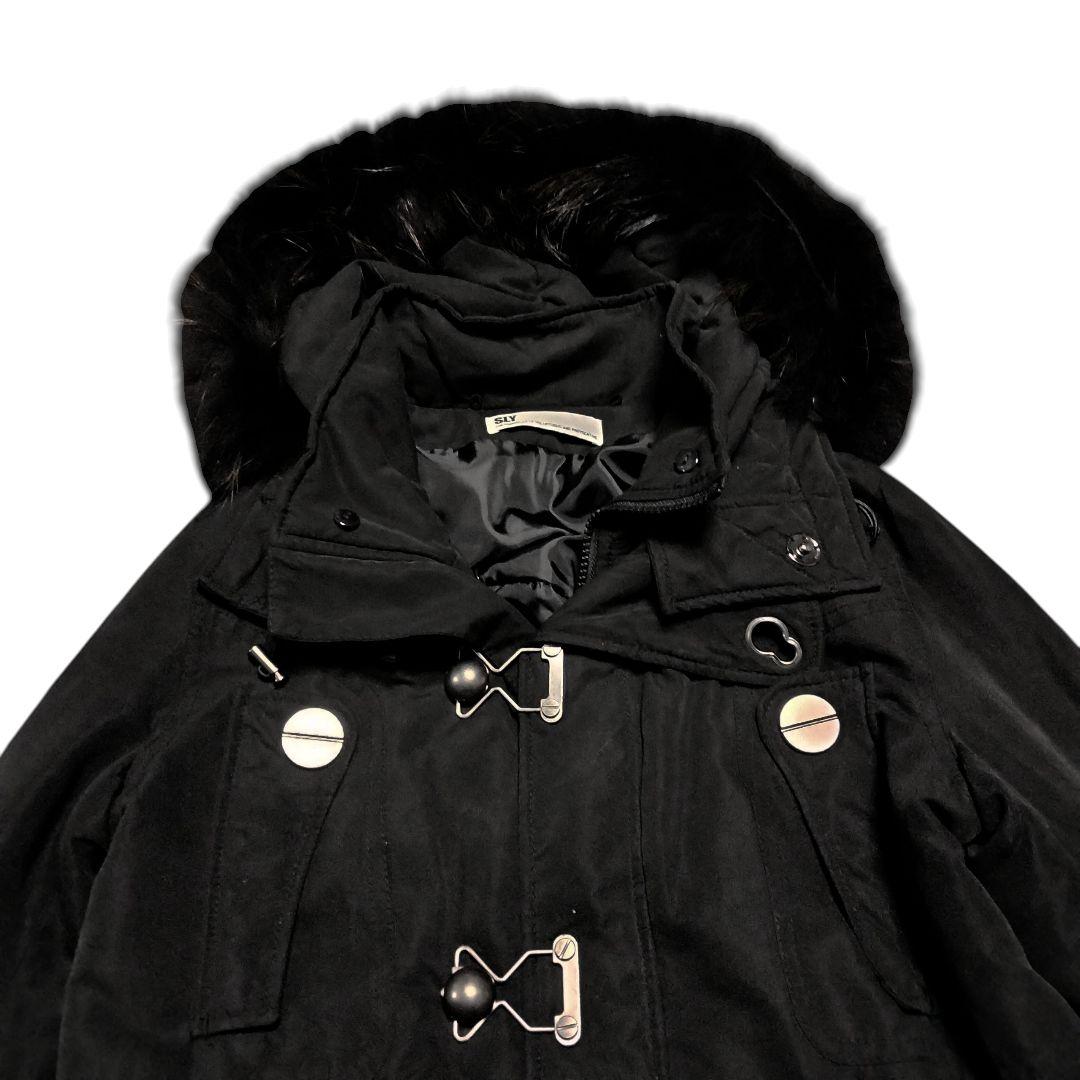 sly ファー付きブラックモッズコート　y2k 平成ギャル　グランジ
