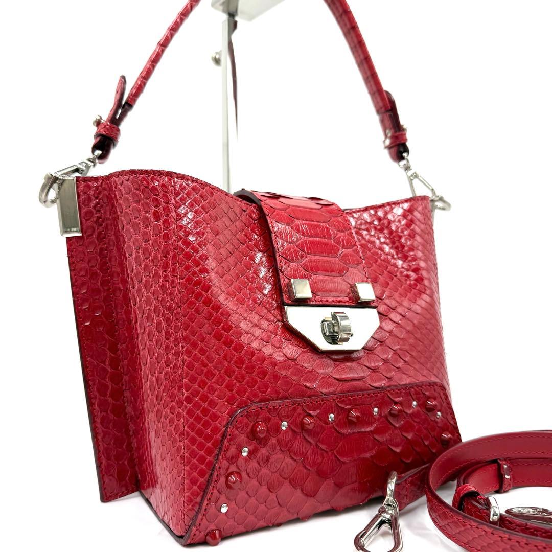 みつうら✨美品✨B-Rounge ビーラウンジ パイソンレザー 2WAY