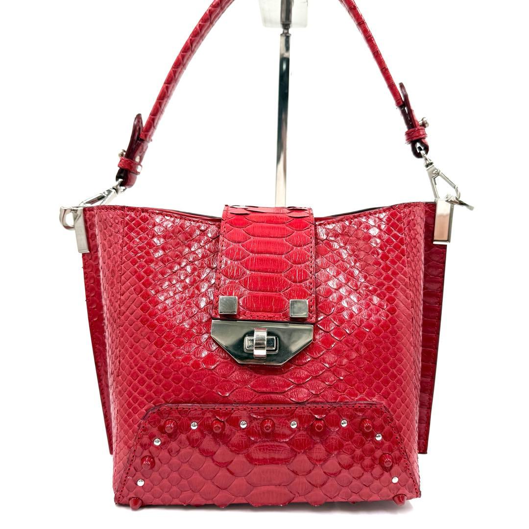 みつうら✨美品✨B-Rounge ビーラウンジ パイソンレザー 2WAY