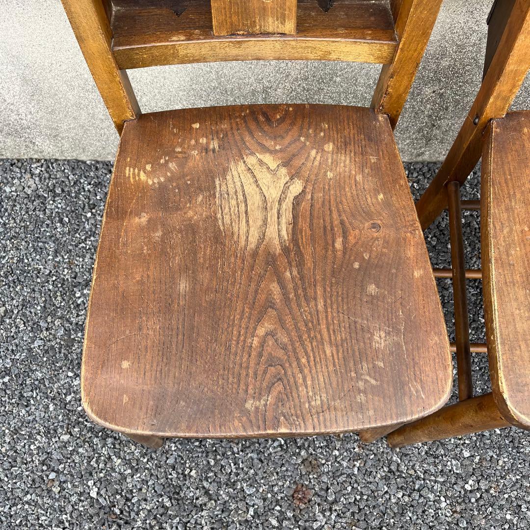 アンティーク　チャーチチェア　ダイニング　教会　椅子　イギリス　ヴィンテージ