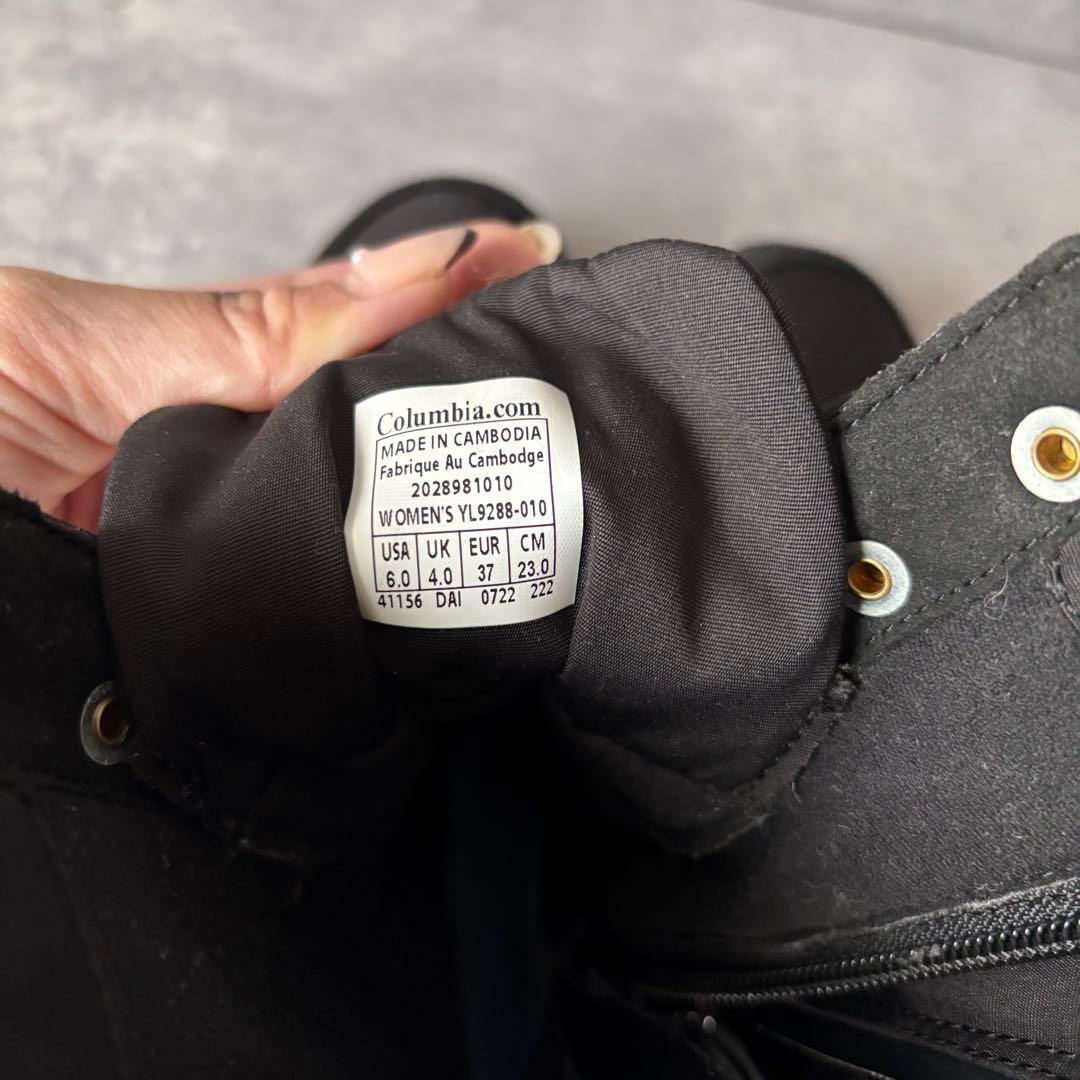 【新品】コロンビア　ショートブーツ ウォータープルーフ サイドジップ 23㎝　黒