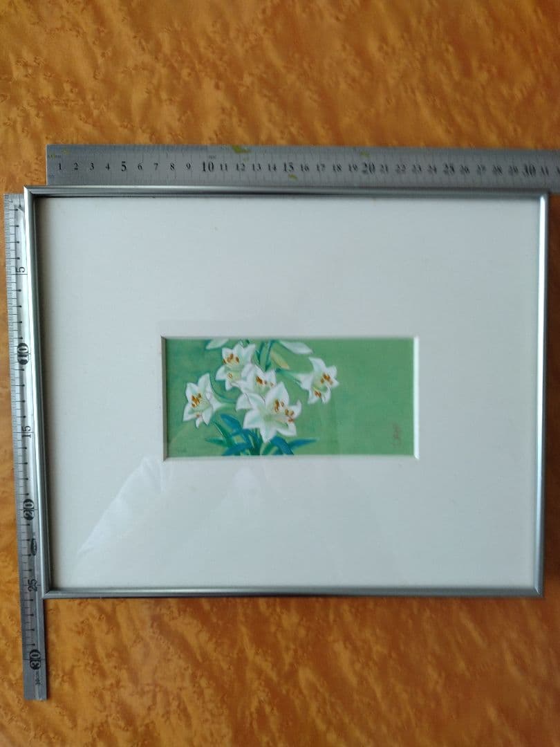 Ｓ　神田三千枝　ユリと家族の岩絵の具作品