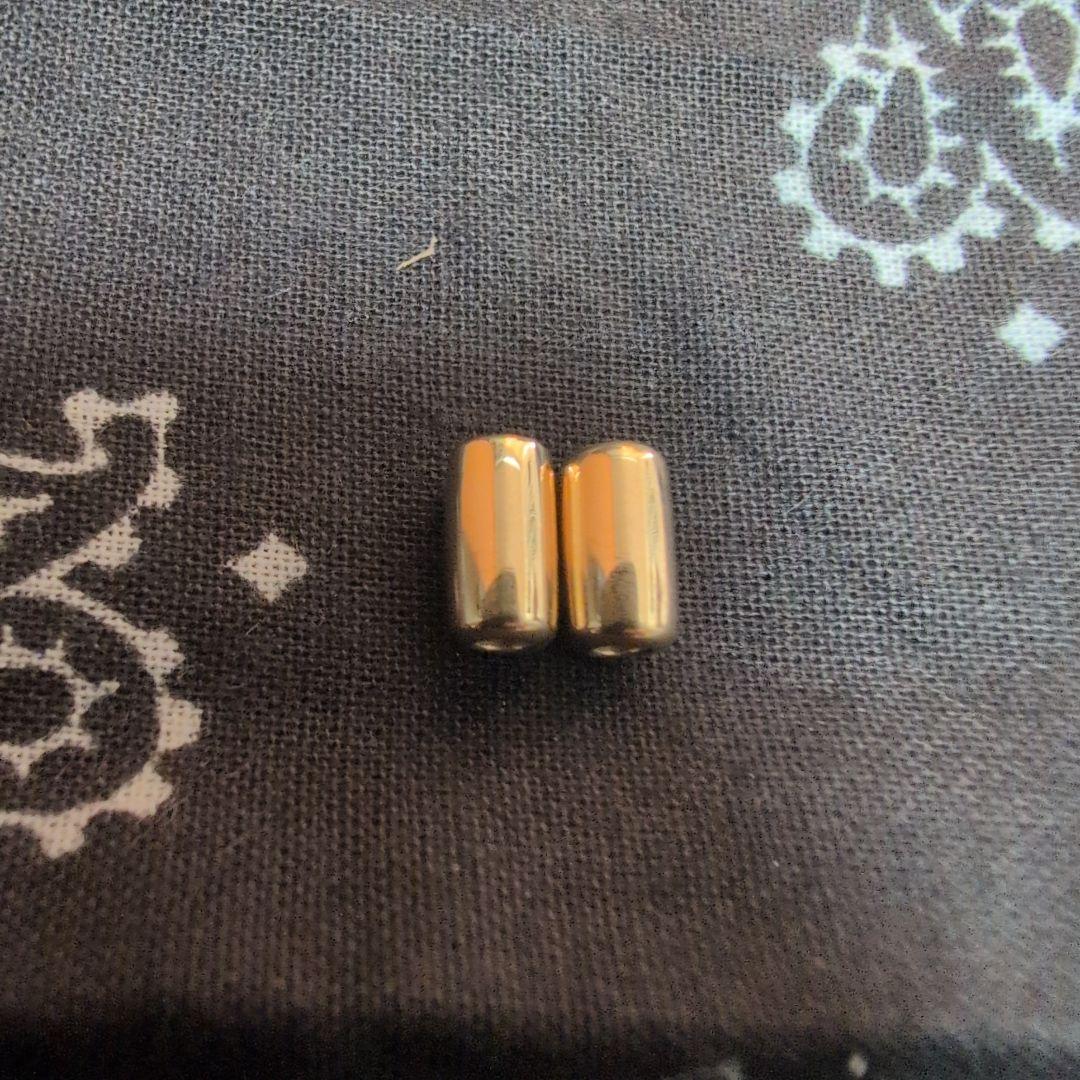 イーグルキャピタルワンМサイズ　オリジナル　k18パイプビーズ無垢　2発