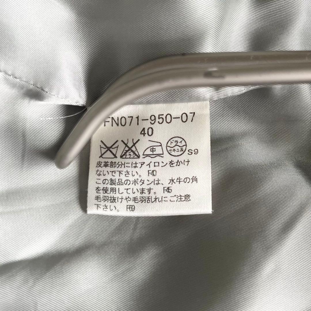 バーバリーロンドン ダッフルコート ヘリンボーン ノバチェック 牛革 グレー L