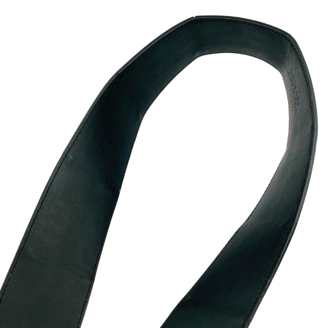 ヴェルサーチ レザーベルト クロコダイル型押し ブラック スクエアバックル