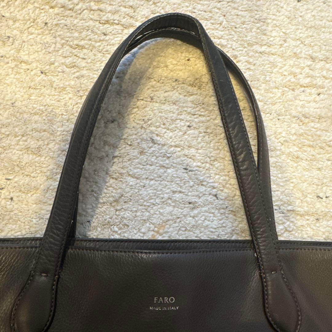 FARO ファーロ MADE IN ITALY レザートート ダークブラウン