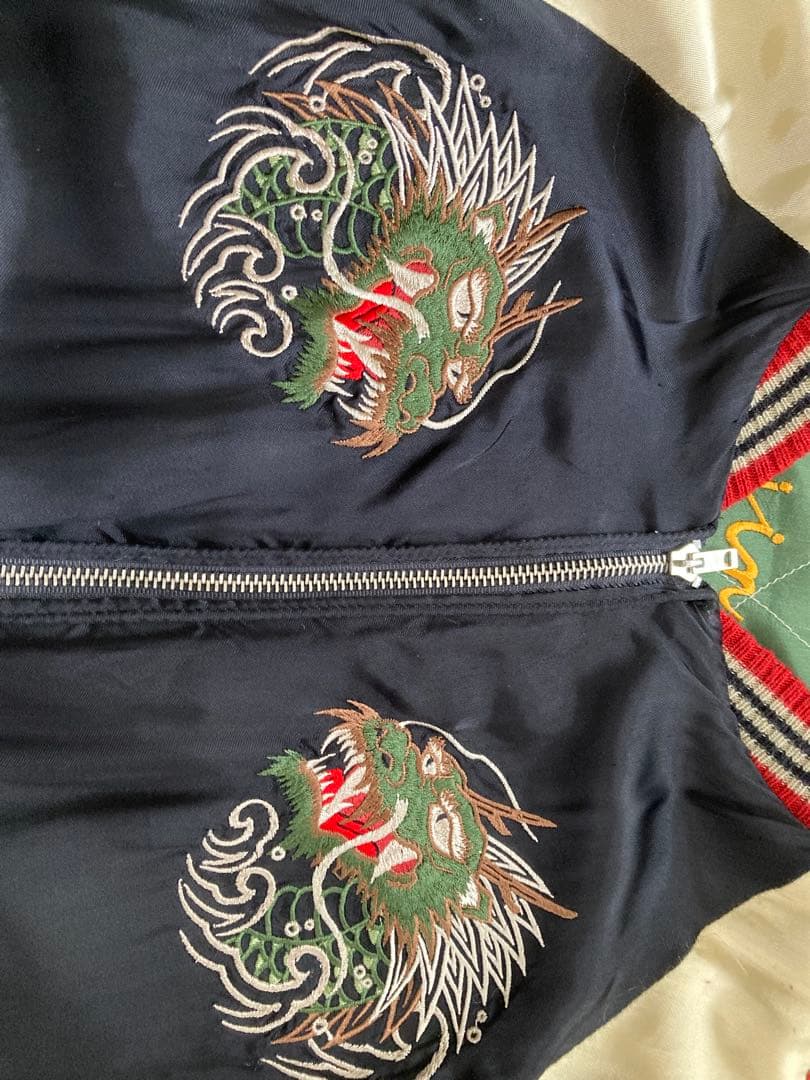 スカジャン　クロップドヘッズ　リバーシブル　風神雷神　花旅楽団　テーラー東洋