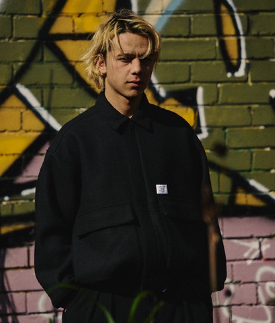 【美品・L】WTAPS JFW-01 JACKET MELTON BLACK 黒