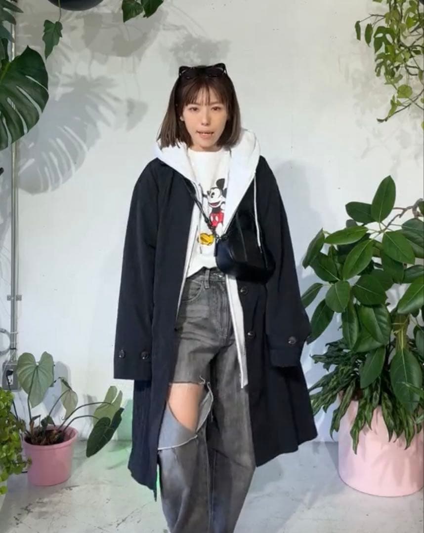 撥水】ステンカラーコート【WCJ-JF-066BLK】