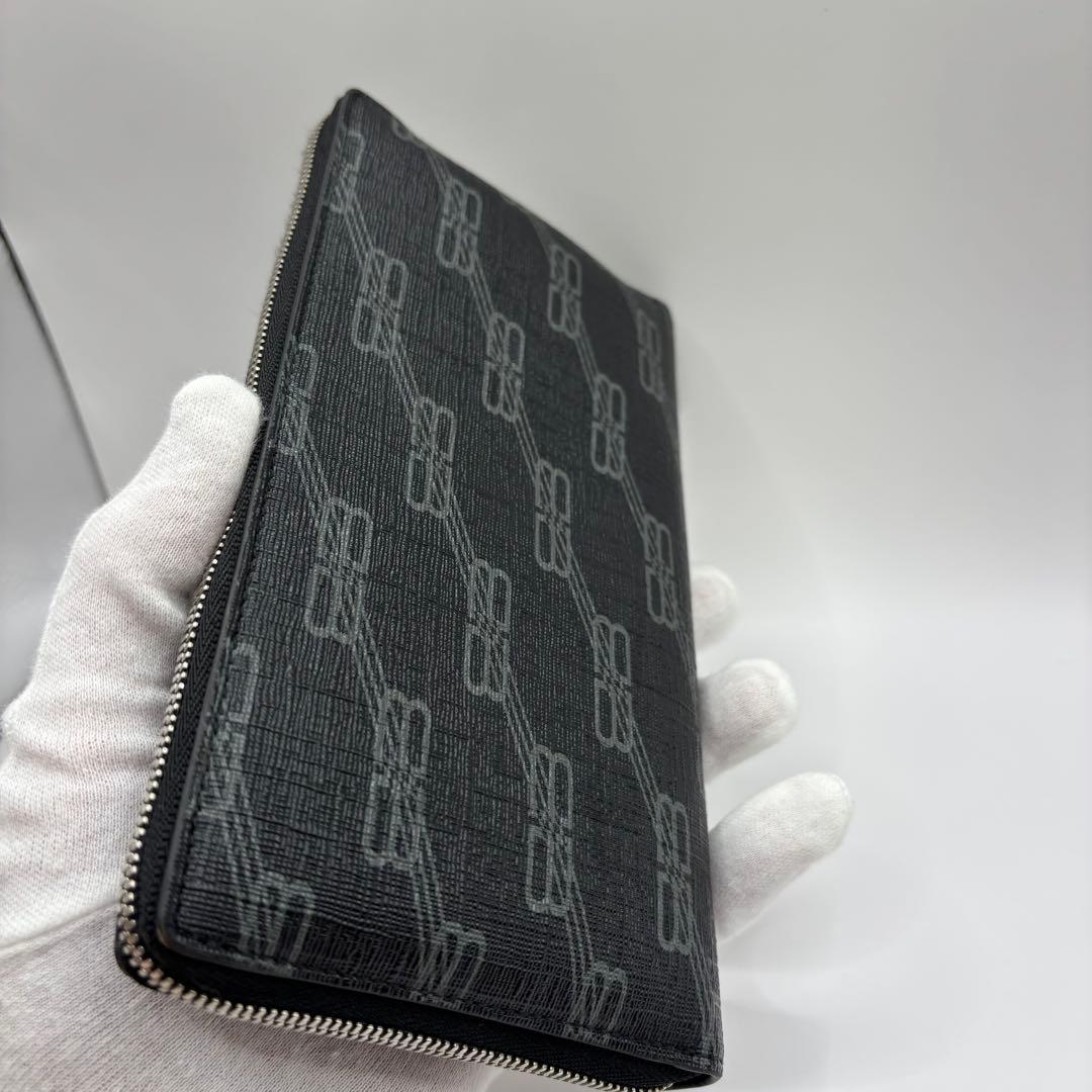 BALENCIAGA 長財布　ラウンドジップ　ブラック　BB モノグラム　財布