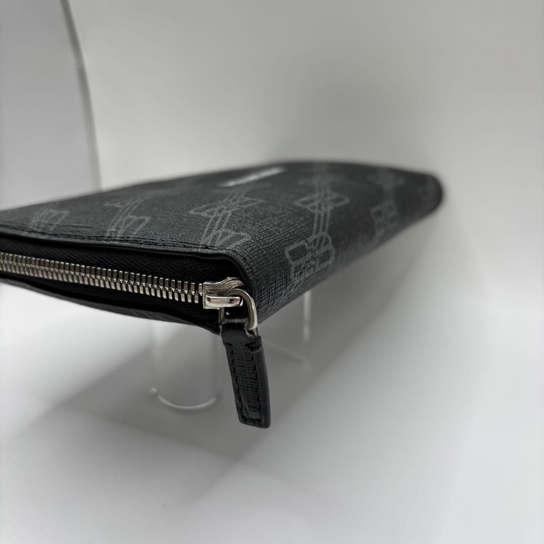 BALENCIAGA 長財布　ラウンドジップ　ブラック　BB モノグラム　財布