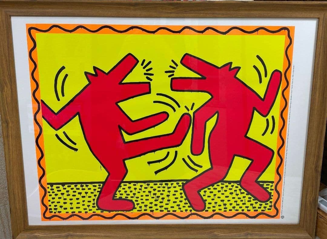キースヘリング セリグラフ ポスター 額縁付き