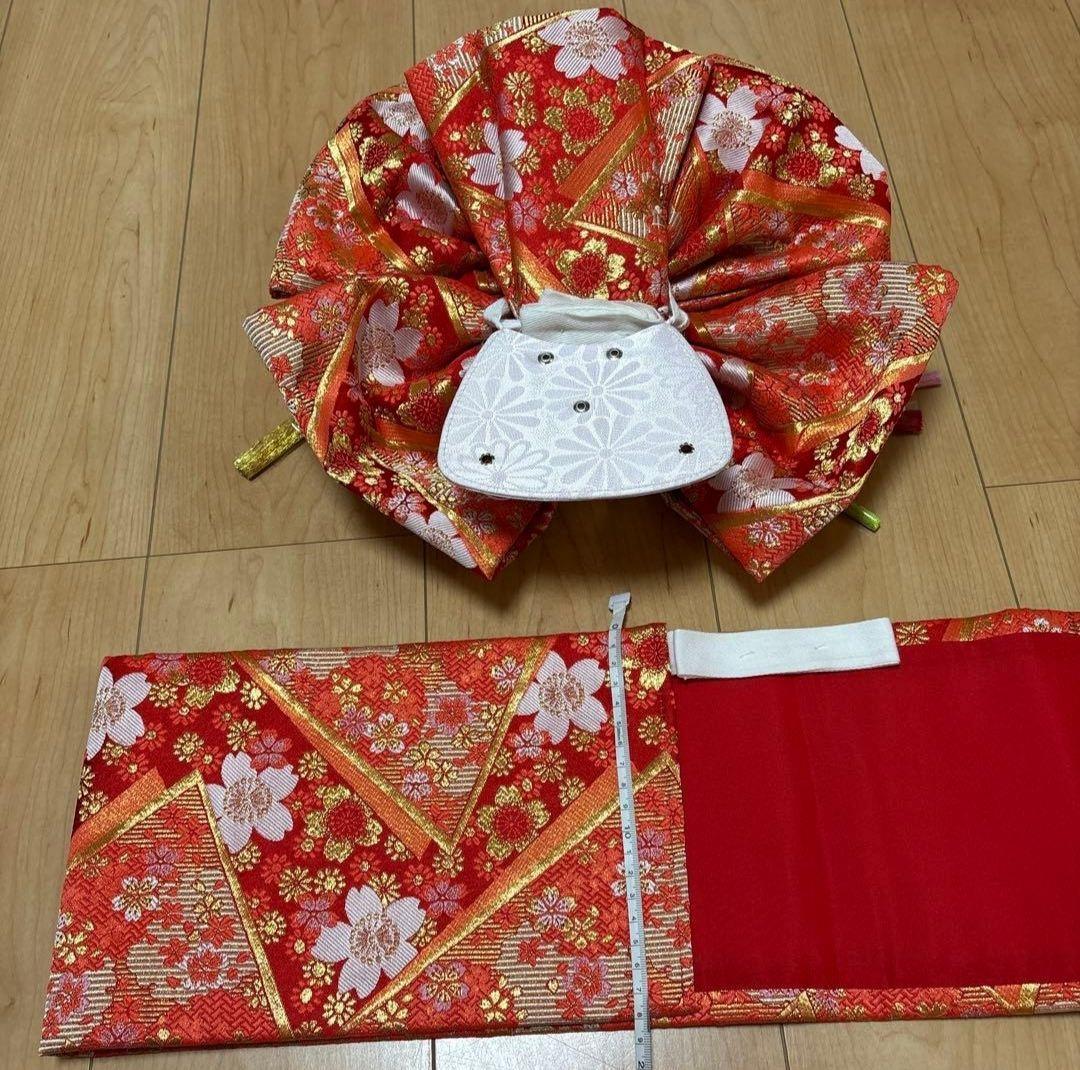 7歳 七五三着物セット　和装小物　結び帯　白着物　桜　七五三　着物