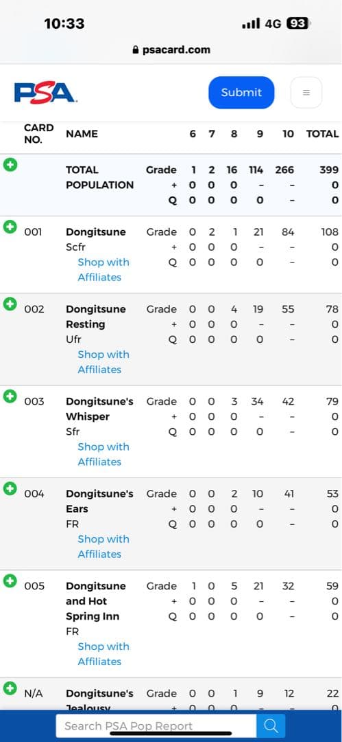 ☆6連番 ALL PSA9 どんぎつねカード フルコンプリート さいとうなおき