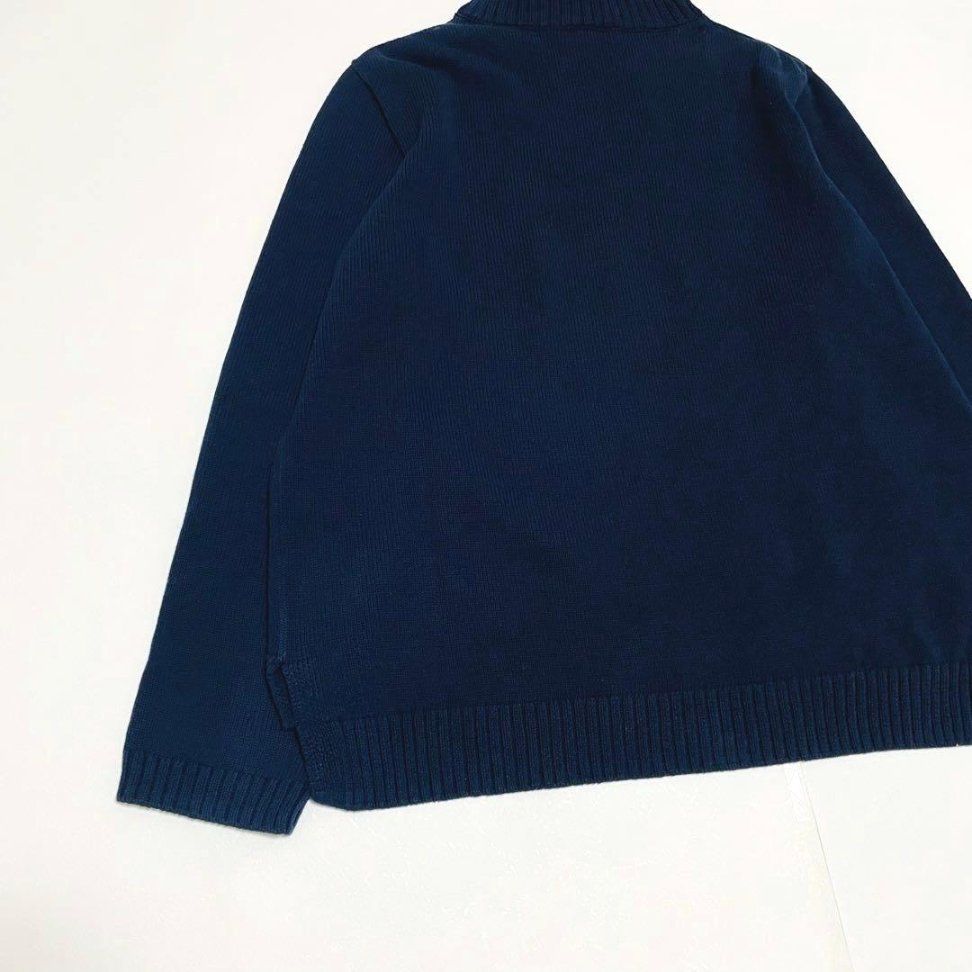 アリス様　45R アイスコットンのタートルネックTシャツ　R刺繍　濃紺