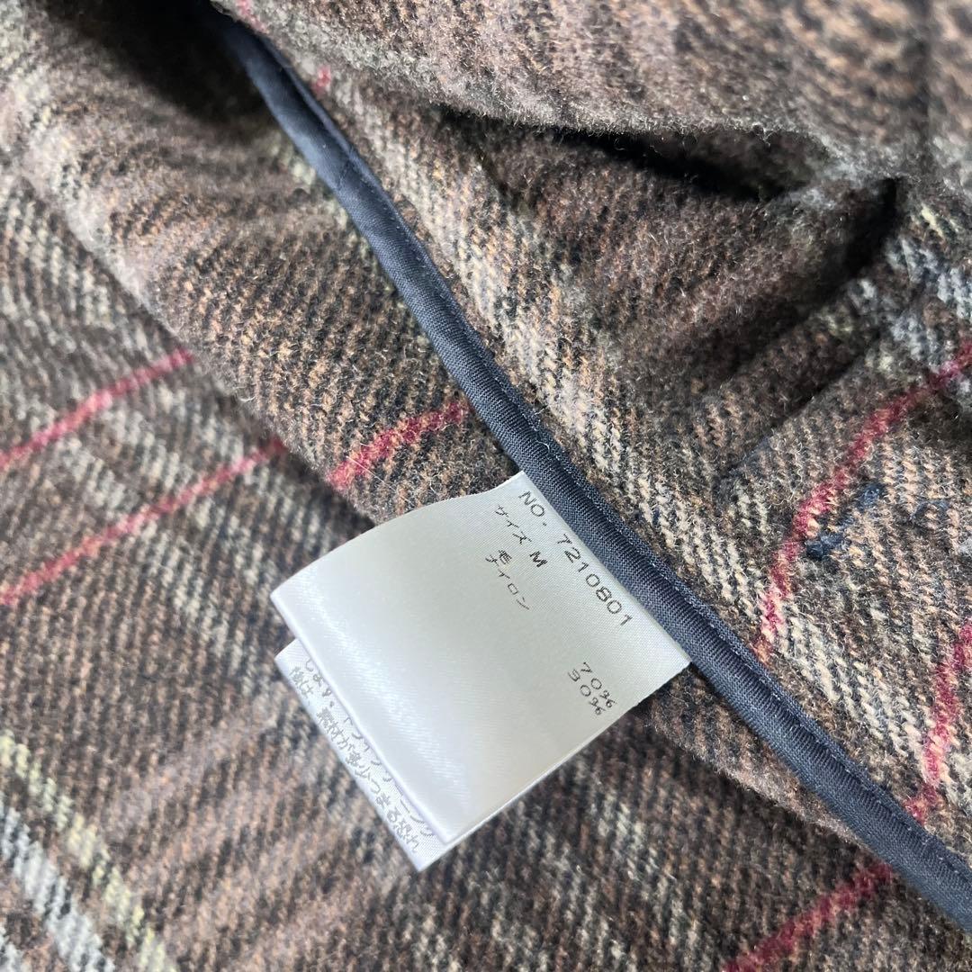 King　　イーストボーイ　カシミヤ混　ダッフルコート　チェック　M