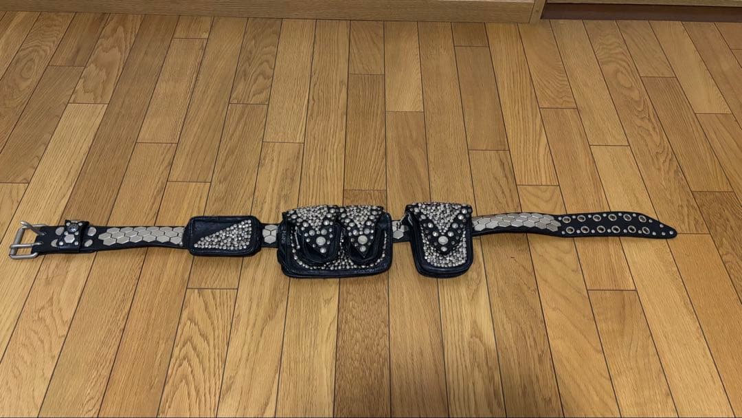 バッグ Kmrii hip bag CRAZY SILVER STUDDED