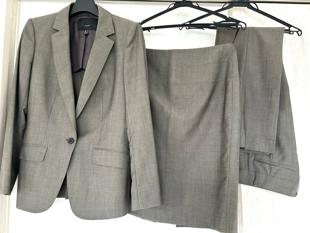 ICB 美品　グレー　3点セット　ジャケット　スカート　パンツ　11号9号