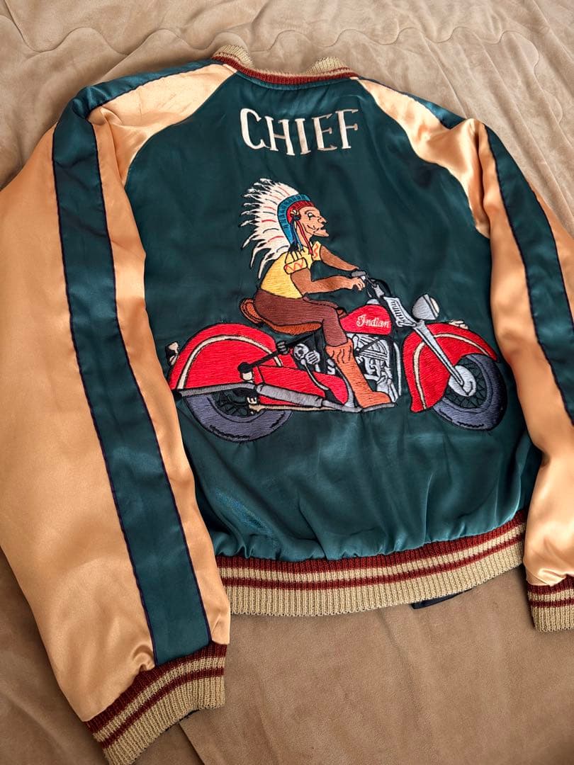 ２面用 テーラー東洋 虎 富士山 和服の女性 日本限定スカジャン vintage