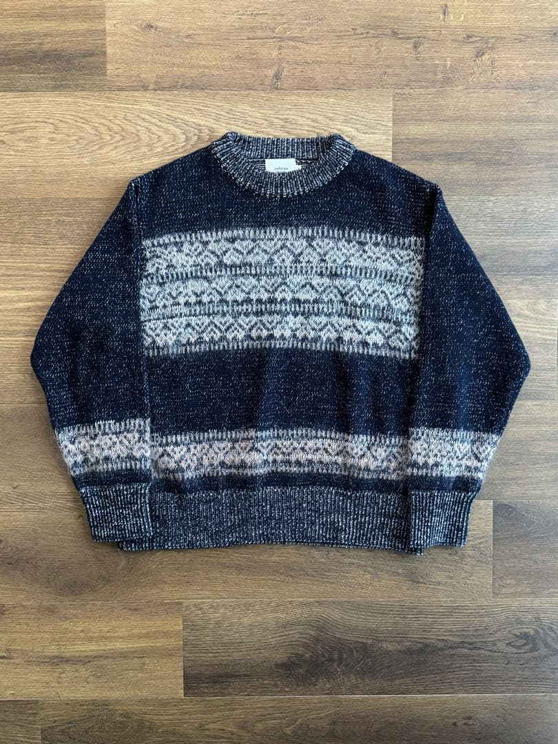 トップス UNFOLK Fair isle pattern jacquard knit