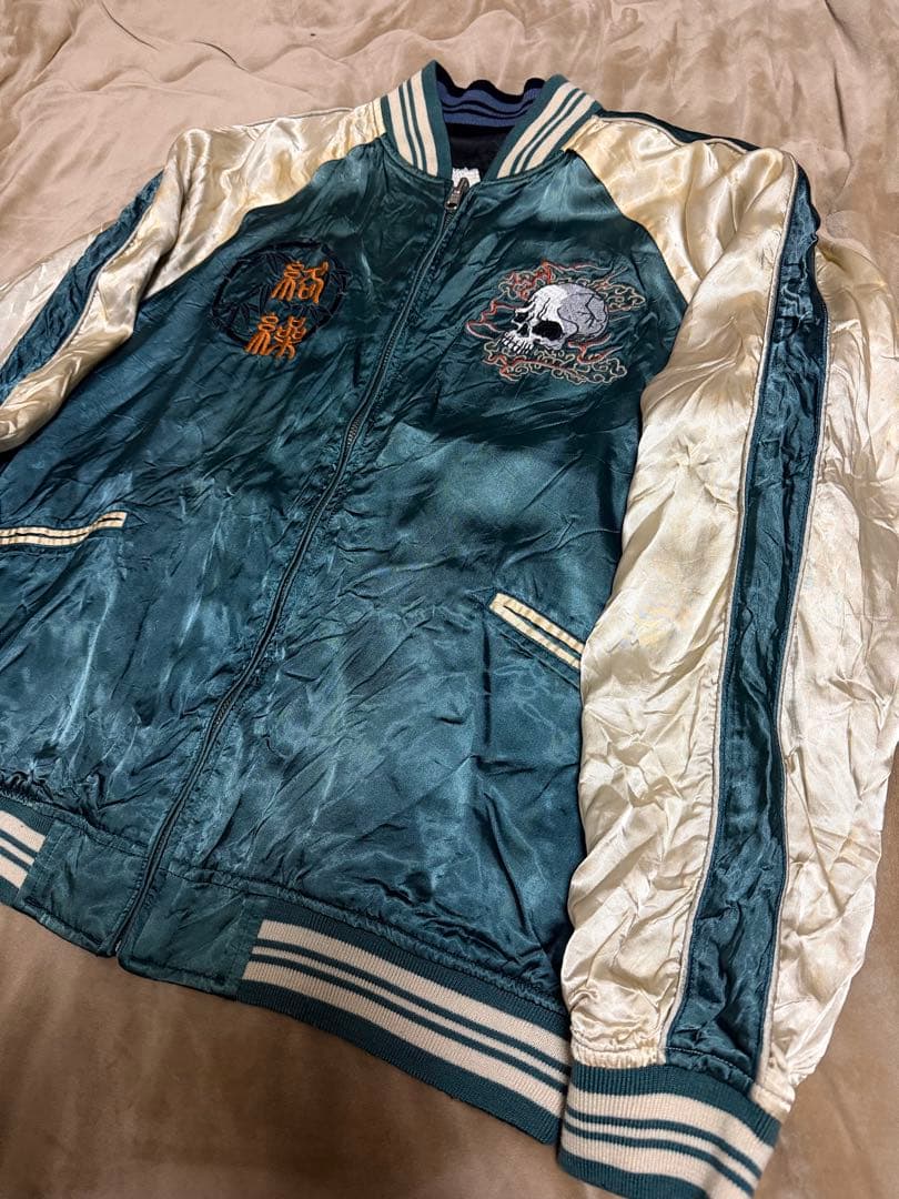 ２面用 絡繰魂 鷲 日本限定 スカジャン vintage unisex レーヨン