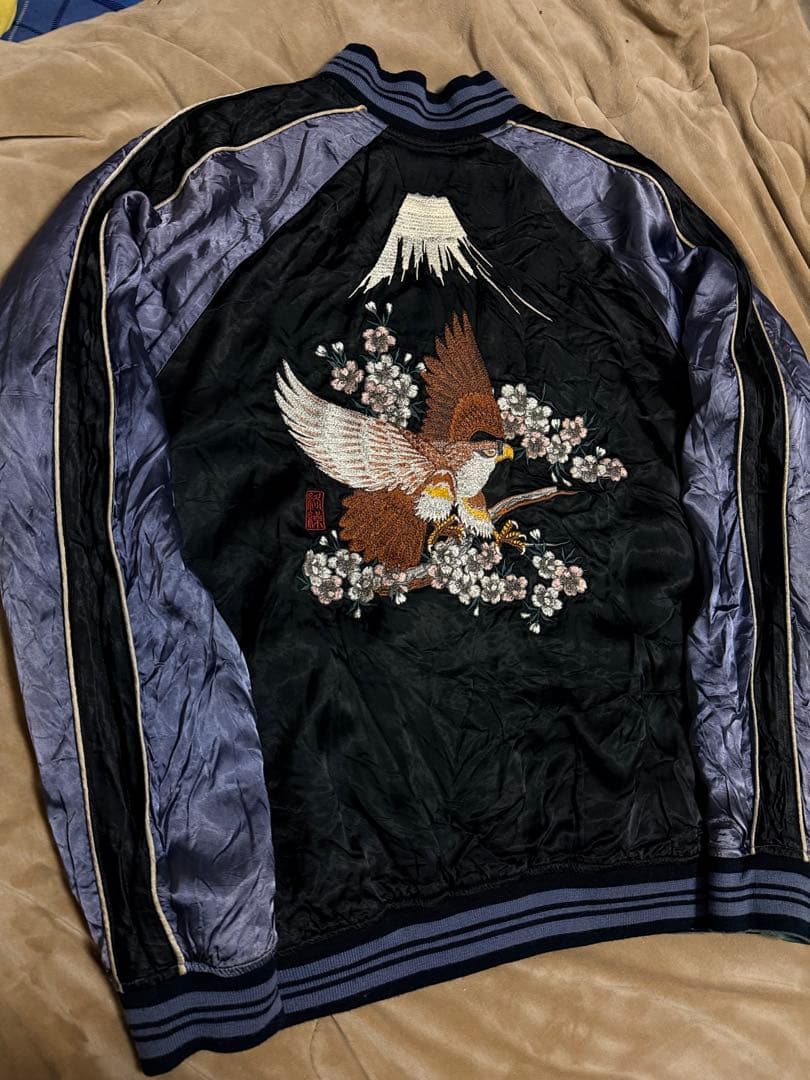 ２面用 絡繰魂 鷲 日本限定 スカジャン vintage unisex レーヨン