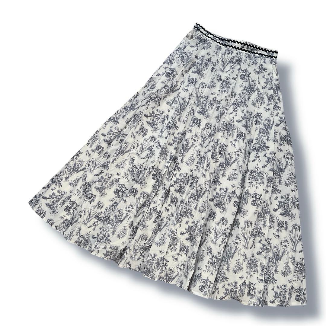 【新品】SEVEN TEN　トワルドジュイプリントスカート　ブラック　M