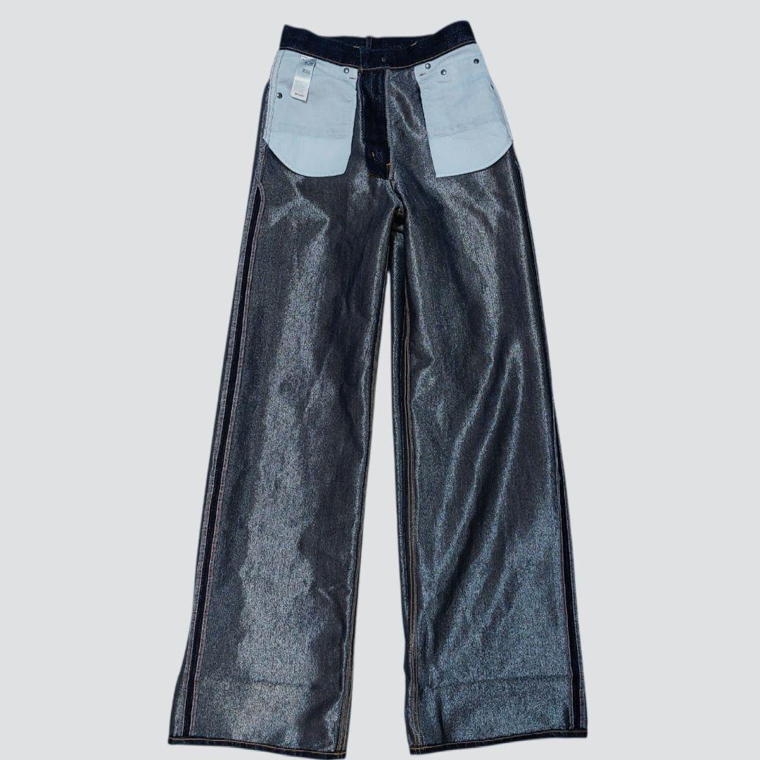 moussy マウジーGLITTER DENIM WIDE STRAIGHT