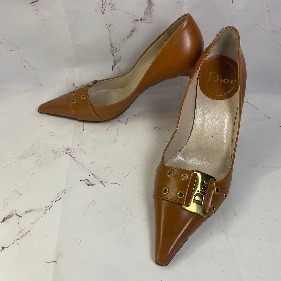 Dior ディオール パンプス 37.5 キャメル メンテ済 ヒール新品