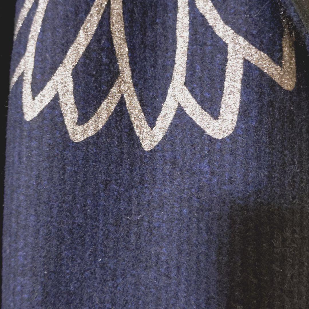 Sousou 紡毛 綾織 頭巾外套 袷 金襴緞子 留紺 サイズS 新品未使用