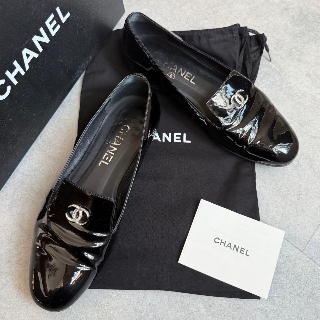 CHANEL シャネル　ローファー　ココマーク　オペラシューズ　黒　36