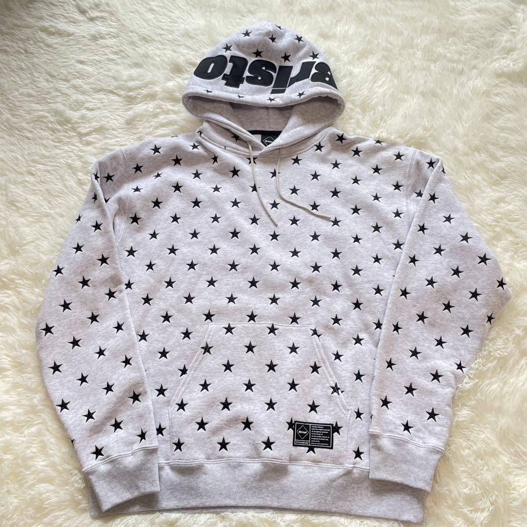 ♡美品♡ F.C.R.B. スター 刺繍 プルオーバー　グレー　白　XL　希少